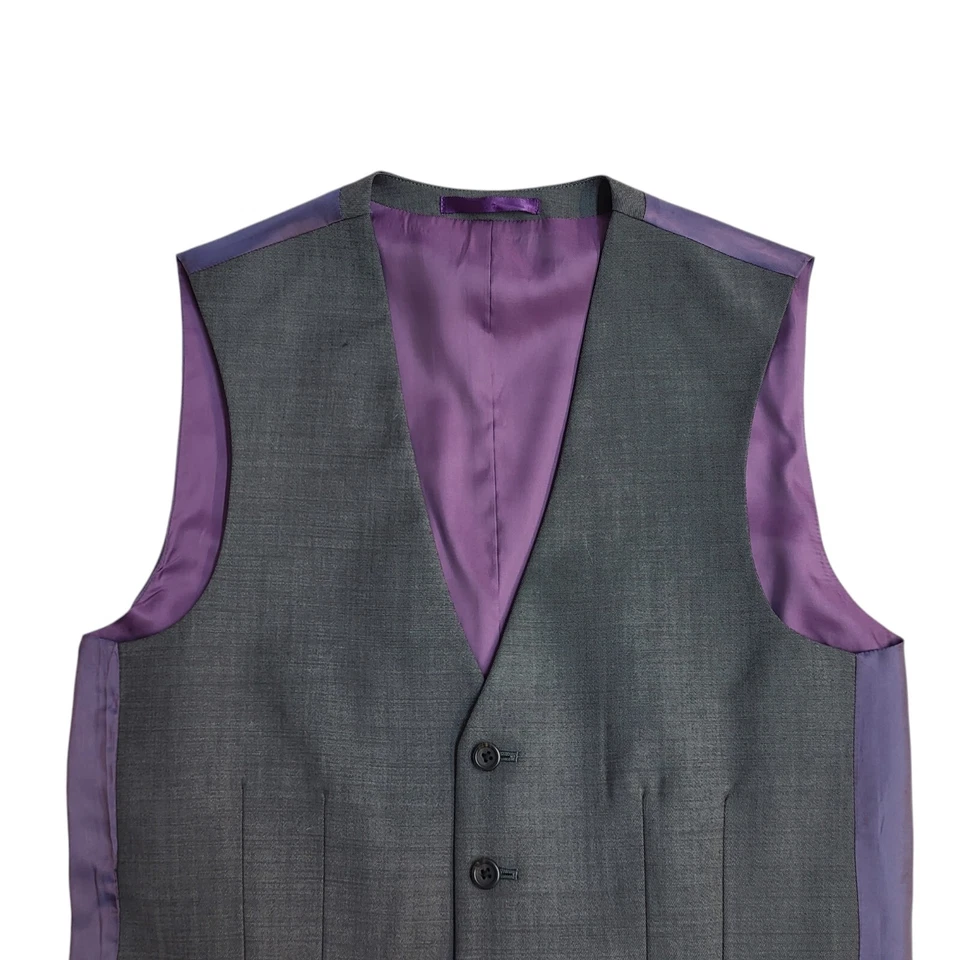 Next Grey 2 Pocket Smart Formal Waistcoat Men's S 36'' - Image 2 of 4