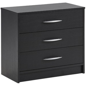 3 Drawer Wide Storage Chest Bedside Table Nightstand Black Zas002776611 5012053970259 Ebay