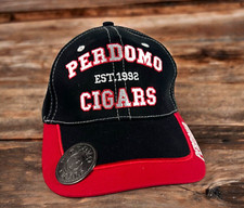 Perdomo Cigars Baseball Hat Cap Brim Metal Bottle Opener Adjustable Black Red