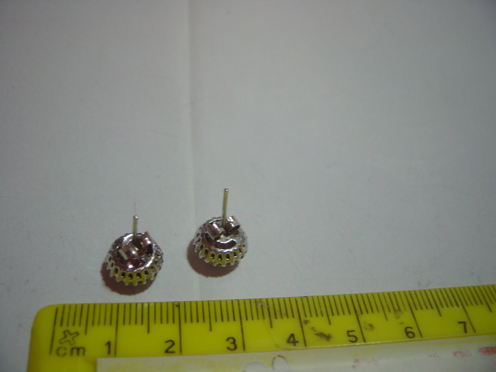 Stunning Solid Silver ROUND Earrings-superb pink … - image 7