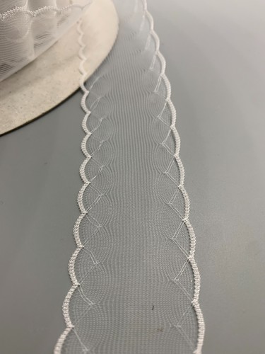 ¡Borde de encaje transparente blanco de 1 1/4 pulgadas de ancho 10 yardas!¡! - Imagen 3 de 6
