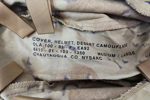 Used Good Vintage USGI 6 Color Desert Parachutists Helmet Cover*mocinc.1982* - Picture 3 of 4