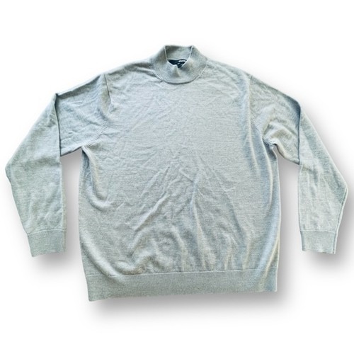 Murano Grey 100% Merino Wool Mockneck Sweater Men's Size XL