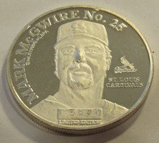 1998 Mark McGwire 70 Home Runs in a Season 1 Troy Oz. .999 Silver Round 113.15 per troy oz