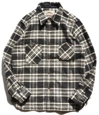 Samurai Jeans $300 NWT Plaid Brushed Flannel Shirt Black White SNL21-02-OVS XL
