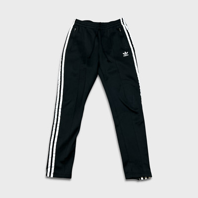 Adidas Track Pants Mens Small Black Trefoil 3 Stripes Training Athletic Jogger