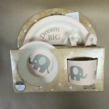 Elephant Organic Toddler 5-PC Dinner Set Beriwinkle