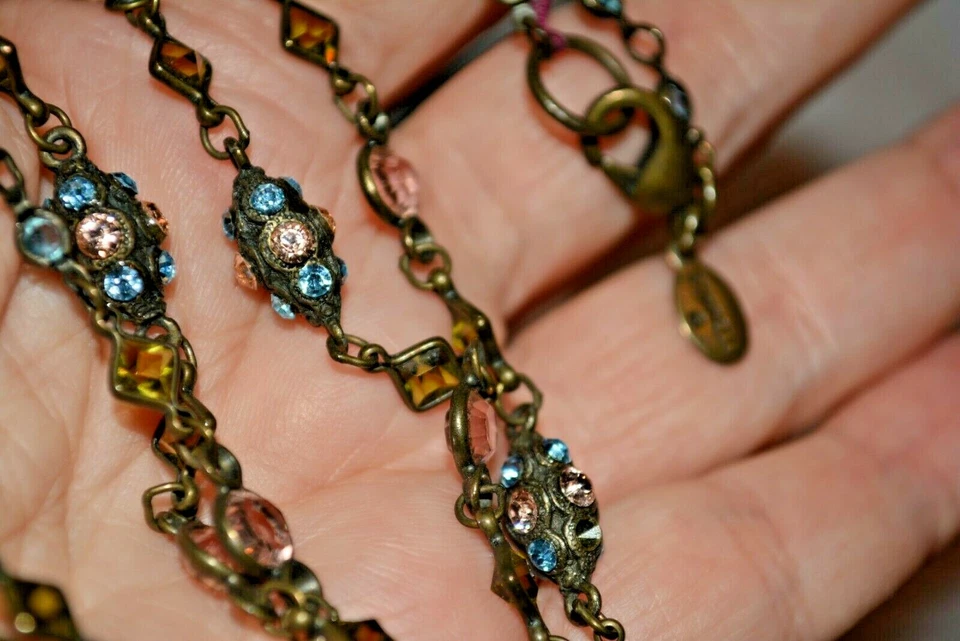 Collar Sorrelli 48" Largo Cadena Cristal Incrustado Impresionante Versátil HERMOSO Foto 2 de 4