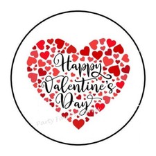 30 HAPPY VALENTINE'S DAY HEART ENVELOPE SEALS LABELS PARTY FAVORS STICKERS 1.5"