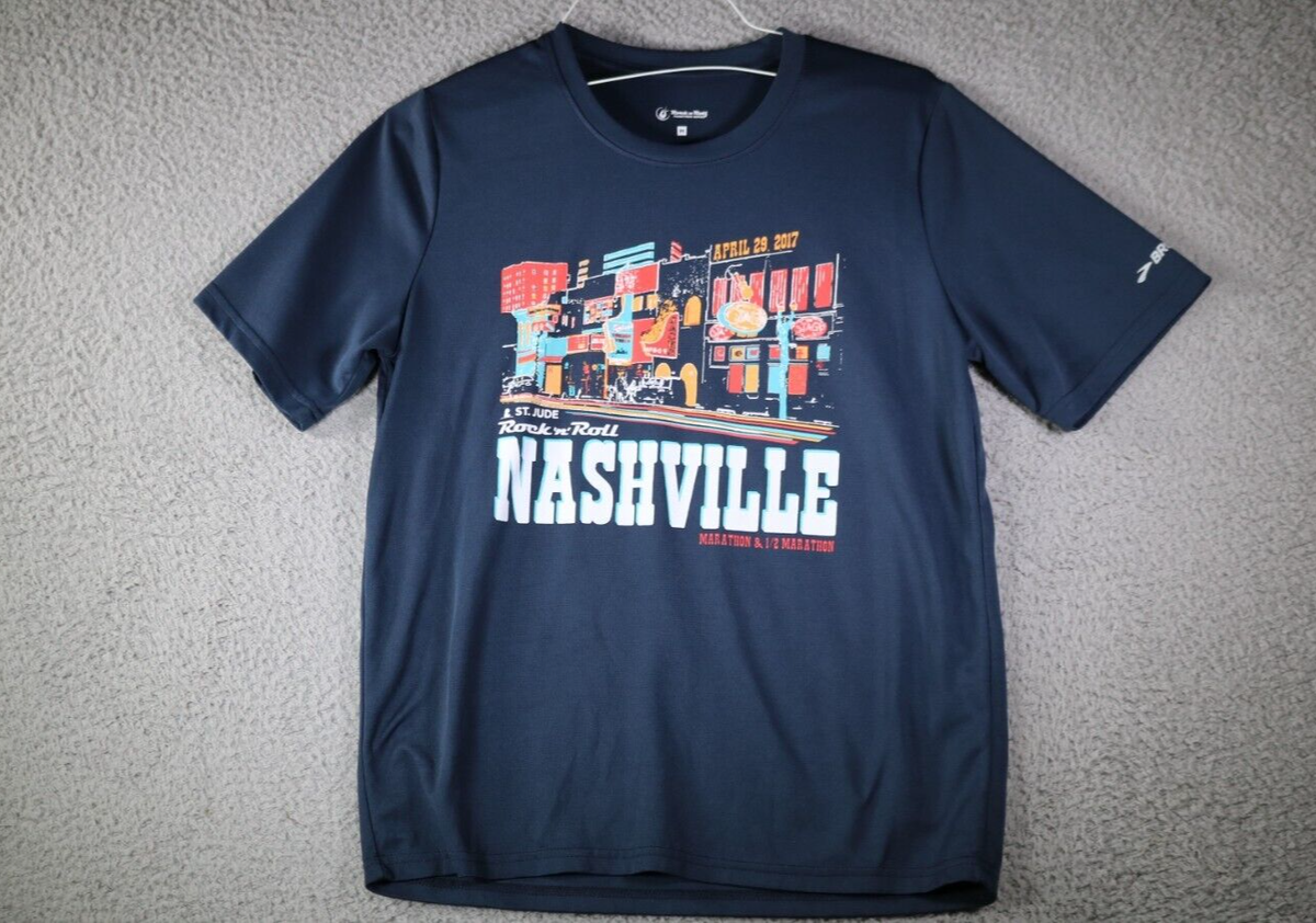 Women's T-shirt Blue Nashville Rock N Roll St Jude Marathon Size M