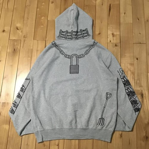 BAPE Holstein full zip hoodie a bathing ape NIGO Gray Size L - Picture 2 of 9