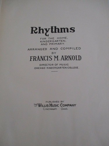 Rhythms for the Home, Kindergarten, and Primary, Francis M Arnold, 1909 - Picture 2 of 5