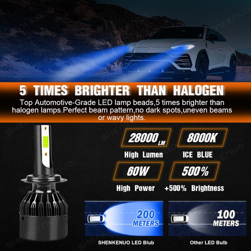 For Ford Fusion 2011 2012 2013 2014 2015 2016 LED Headlight+Fog Light Bulbs Kit - Picture 5 of 12