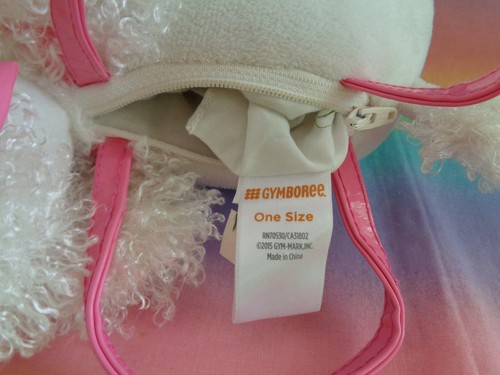 2015 Gymboree Faux Fur Poodle Puppy Dog Plush Purse White w/ Pink Handles & Bows - Picture 10 of 10