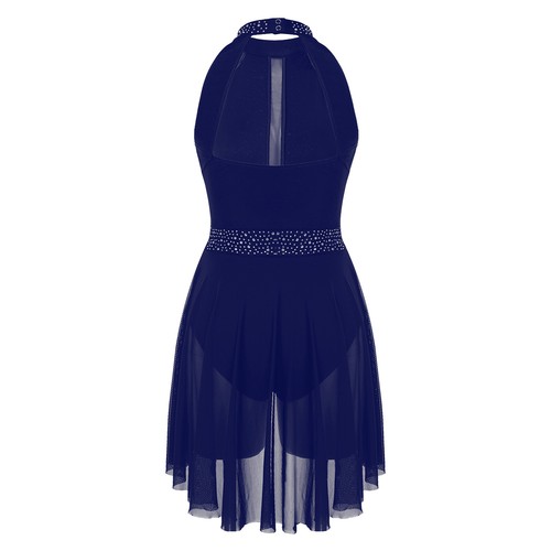 Mujer Patinaje Artístico Halter Leotardo Ballet Danza Vestido Brillante Moderno Escenario - Imagen 48 de 73