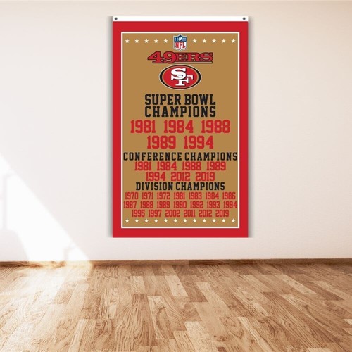 San Francisco 49ers 3x5 ft Banner Football Super Bowl Champions Flag - Picture 6 of 11