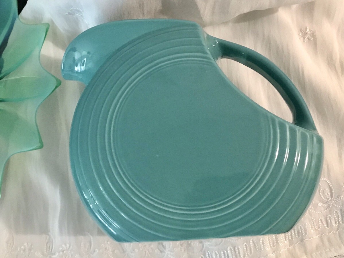 Vintage Fiesta Fiestaware TURQUOISE Disk Water Pitcher 1930s 7 1/2 