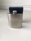 Vintage 6oz Brushed Matte Silver Liquor Flask