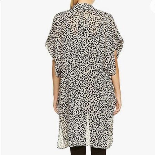 Halston Heritage Animal Print Short Sleeve Kaftan Kimono Cardigan Jacket XS/S - Picture 10 of 10