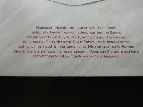 7/8/1983 Luogo di nascita di Nathaniel Hawthorne Salem, Massachusetts Copertina primo giorno - Foto 6 di 6