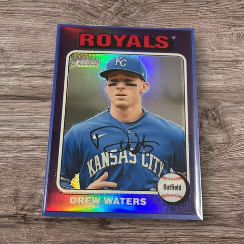 2024 Topps Heritage High Number - #323 Drew Waters HOT BOX Purple Refractor