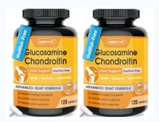2 Pack Glucosamine Chondroitin Joint Relief Support Supplement, 240 ct Total