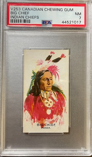 Big Chief 1930 V253 Canadian Chewing Gum Indian Chiefs PSA 7 NM - Bild 1 von 2