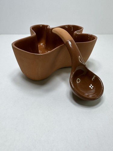Boston Warehouse Cactus Shaped Terra Cotta Salsa Server Dish 16 oz W/ Spoon NOS - Picture 3 of 22