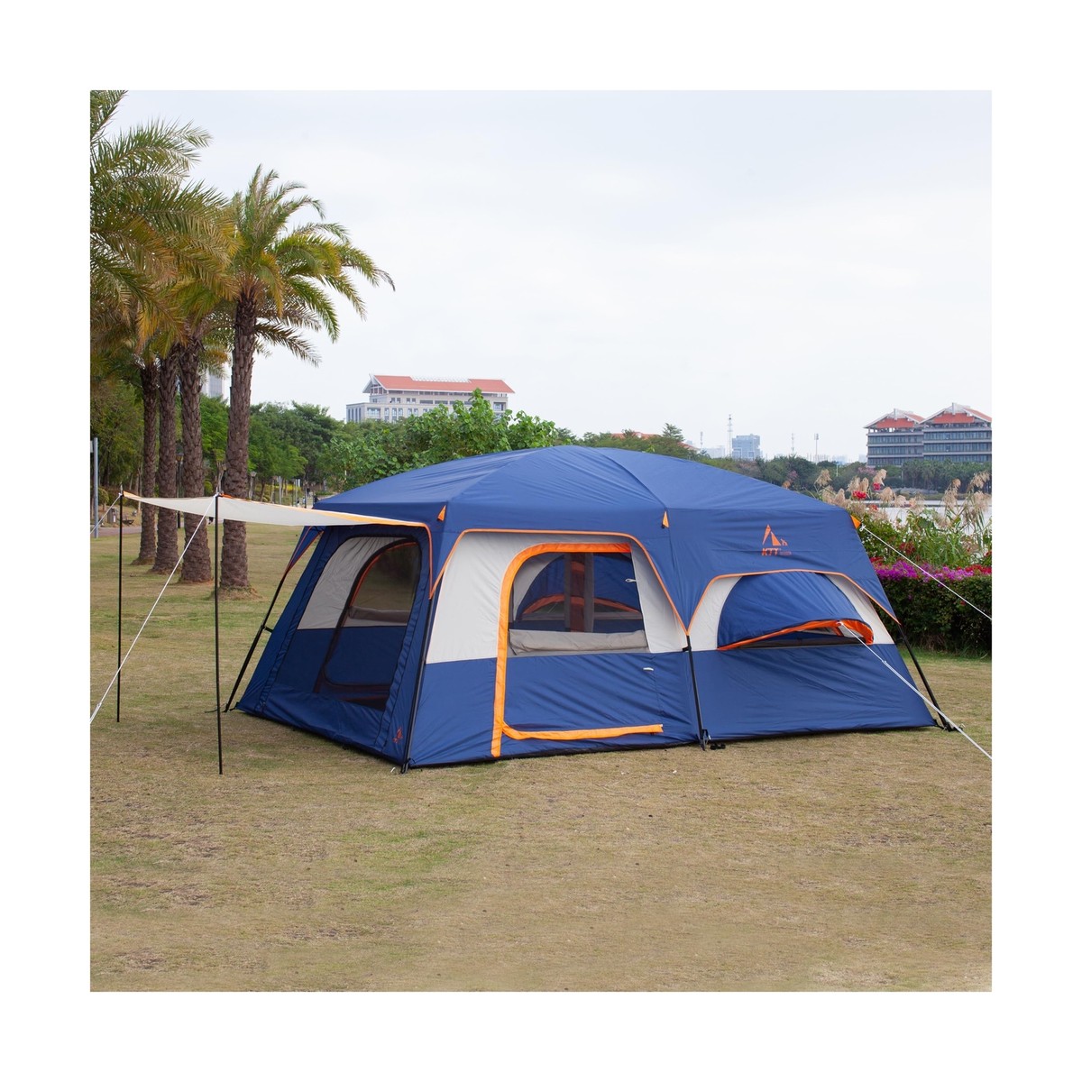KTT Extra Large Tent 12 Person,14'Lx10'Wx7'H,Family Cabin Tent,2