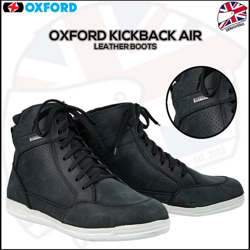 Oxford Kickback Air Short Summer Motorcycle Boots Motorbike Trainers Black