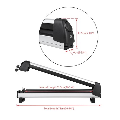 For Subaru Outback Aluminum Roof Rack Corssbar Ski Snowboard Carriers w/Lock Kit - Bild 2 von 9
