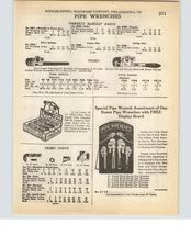 1927 PAPER AD Trimo Pipe Wrench Hardware Store Display Board Parts Repair