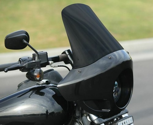 BURLY CUPOLINO PARABREZZA UNIVERSALE MOTO CUSTOM HARLEY DAVIDSON DYNA SPORTSTER - Foto 5 di 5