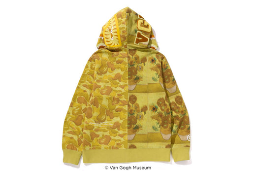 XL極少 BAPE VGM Gogh SHARK FULL ZIP HOODIE A Bathing Ape x Van Gogh Museum Shark Full Zip Hoodie Yellow