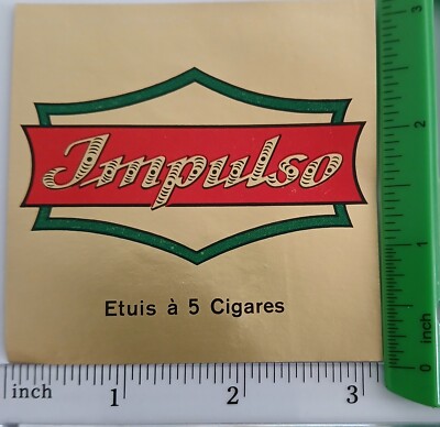 IMPULSO - OUTER CIGAR BOX LABEL  - ORIGINAL  - APROX. 3'' × 3 ''