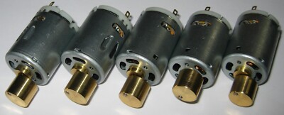 5 X 12V Vibrating  5 Pole  28mm Diameter DC Motor with Heavy Offset Metal Weight
