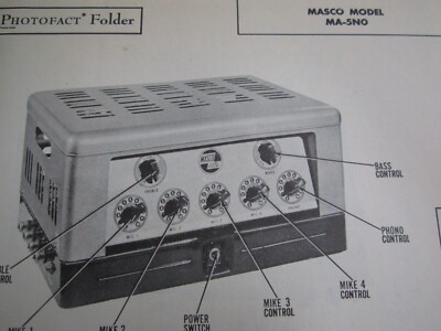 MASCO MA-50N AMP AMPLIFIER PHOTOFACT