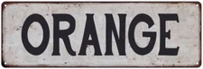 ORANGE Vintage Look Rustic Metal Sign City State 106180041067