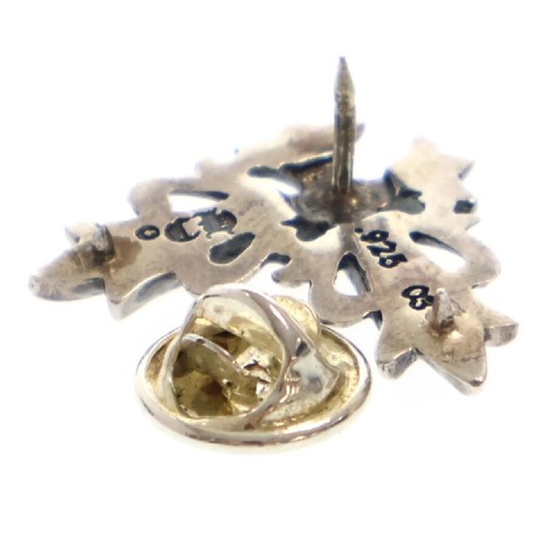 CHROME HEARTS PIN FLRLCRNR LG Stick Floral Cross Corner Large Badge Silver Japan - Picture 6 of 6