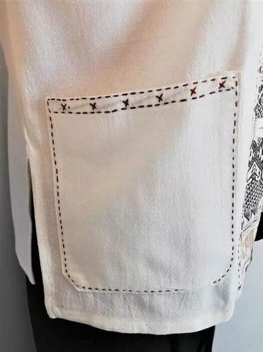 Men's Cotton Shirt Short Sleeve Thai Elephant Patterned Lanna Hippie Small-XXL - Picture 12 of 30