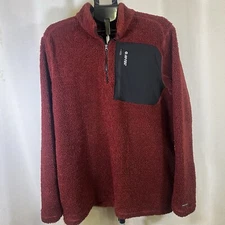 Hi-Tec Sweater Mens Extra Large Red Long Sleeve Quarter Zip
