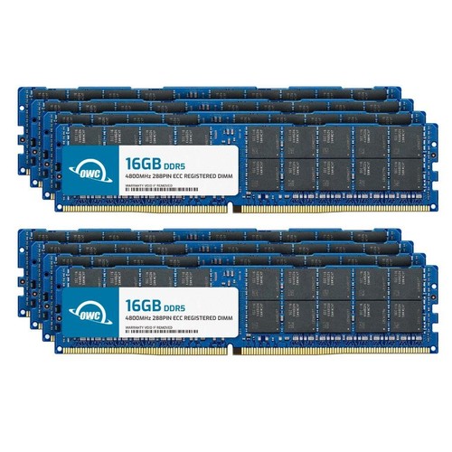 OWC 128GB (8x16GB) DDR5 4800MHz 1Rx4 ECC Registrado RDIMM 288pin Memoria RAM - Imagen 1 de 7