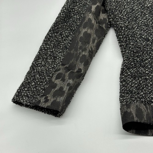 Elie Tahari Pearson Size 2 Gray & Black Virgin Wool Blend Snap Tweed Jacket NWT - 第 11/12 張圖片