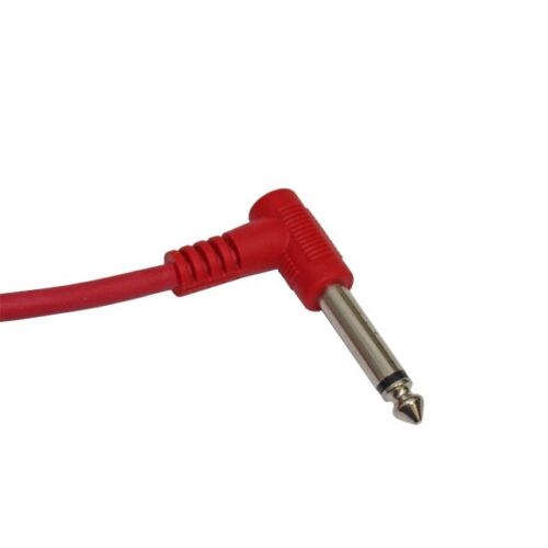 6 ft foot RED Right Angle 90 degree mono 1/4 to 1/4 guitar patch cable PA cord - Picture 2 of 2