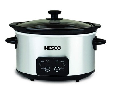 Nesco DSC-4-25 4-Quart Digital Slow Cooker, Silver - Oven/Fridge Safe