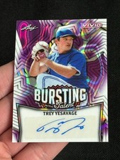 Trey Yesavage Auto /7 Purple Lava Bursting With Talent - 2025 Leaf Vivid Base