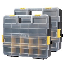 Stackable Plastic Toolbox Organizer, Interlocking Small Parts Organizer, Comp...