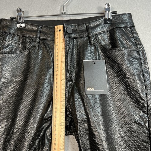NWT! ASOS Snake Skin Pants Womens 30 x 25 Black Skinny Fit - Picture 7 of 10