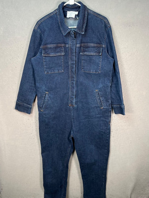 Asos Womens Size 10 Blue Denim Boilersuit Jumpsuit Workwear