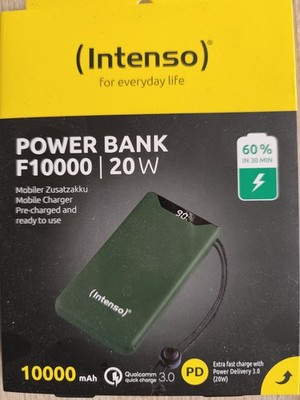 Intenso Powerbank F10000 PD Quick Charge 3.0 10000 mAh 1x USB Typ A + C OUT grün